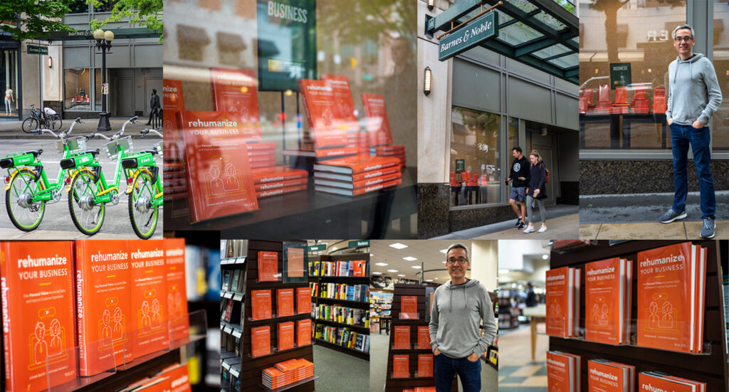 Rehumanize Your Business, write a book, publish a book, Barnes & Noble, Pike Place, Seattle, Ethan Beute